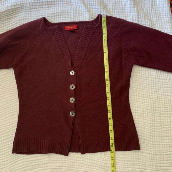 Sundance wool burgundy cardigan button up sweater size medium - Picture 6 of 7